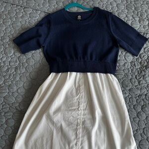 Bobeau Women's XL Blue Sweater Top Dress